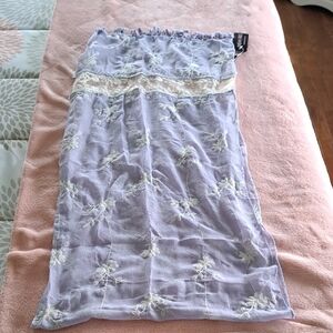 Lavender Lace Embroidered Scarf